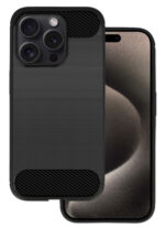 POWERTECH θήκη Carbon MOB-1929 για iPhone 15 Pro, μαύρη - 5900217991748