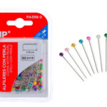 MP πινέζες με κεφάλι PA356-2, μεταλλικές, 3.75cm, πολύχρωμες, 90τμχ - 8435464125020