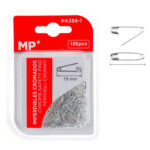 MP παραμάνες PA358-1, μεταλλικές, 19mm, ασημί, 100τμχ - 8435464134596