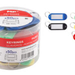MP μπρελόκ κλειδιών με ετικέτα PA363, 20x58mm, διάφορα χρώματα, 50τμχ - 8435464213154