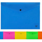 MP πλαστικός φάκελος Α4 με κούμπωμα PC005, 33x23cm, διάφορα χρώματα - 8435250915446