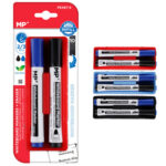 MP μαρκαδόροι & σφουγγάρι ασπροπίνακα PE487-9, 2/3mm μαύρος & μπλε, 2τμχ - 8435250903894