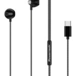 POWERTECH earphones με μικρόφωνο Prime, USB-C σύνδεση, 1.2m, μαύρα - 5210131059852
