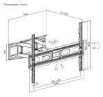 POWERTECH επιτοίχια βάση PT-1130 για τηλεόραση 37-80", full motion, 40kg - Image 6