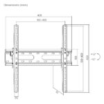 POWERTECH επιτοίχια βάση PT-1276 για τηλεόραση 32-70", έως 45kg - Image 4