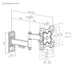 POWERTECH επιτοίχια βάση PT-1278 για τηλεόραση 13-32", full motion, 20kg - Image 4