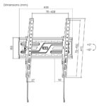 POWERTECH επιτοίχια βάση PT-1372 για τηλεόραση 32-75", έως 75kg, ρυθμιζόμενη κλίση - Image 8