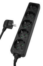 POWERTECH πολύπριζο PT-870, 5x schuko, 16A, 1,5m, μαύρο - 5210131030806 - Image 2