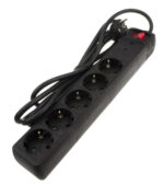POWERTECH πολύπριζο ασφαλείας PT-881, 5x schuko, 16A, 1.5m, μαύρο - 5210131030912 - Image 2