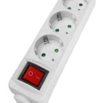 POWERTECH πολύπριζο PT-885, 3x schuko, 16A, χωρίς καλώδιο, λευκό - 5210131030950