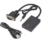 POWERTECH αντάπτορας VGA & 3.5mm σε HDMI PTH-078, μαύρος - 5210131065129