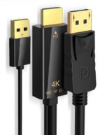 POWERTECH καλώδιο HDMI σε DisplayPort PTH-104, USB, 4K, 1.8m, μαύρο - 5210131076262