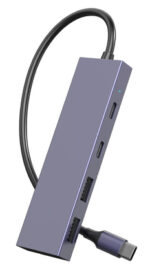 POWERTECH USB hub PTH-110, 4x θυρών, 10Gbps, USB-C σύνδεση, γκρι - 5210131080009