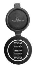 POWERTECH πρίζα USB για σκάφη & οχήματα PTL-003, 2x USB, 24W, IP65 - 5210131089736