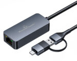 POWERTECH αντάπτορας δικτύου PTR-0149, USB & USB-C, 1000 Mbps, γκρι - 5210131085011 - Image 2
