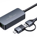 POWERTECH αντάπτορας δικτύου PTR-0149, USB & USB-C, 1000 Mbps, γκρι - 5210131085011