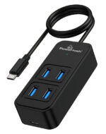 POWERTECH USB 3.2 hub PTR-0156 4x θυρών, 5Gbps, USB-C σύνδεση, 1m, μαύρο - 5210131094068 - Image 2