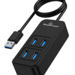 POWERTECH USB 3.2 hub PTR-0157, 4x θυρών, 5Gbps, USB σύνδεση, 1m, μαύρο - 5210131094075