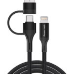 POWERTECH καλώδιο USB & USB-C σε Lightning PTR-0159, PD 27W, copper, 1.5m, μαύρο - 5210131101728