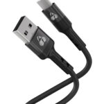 POWERTECH καλώδιο USB-C σε USB PTR-0161, σιλικόνης, 60W, 480Mbps, 1m, μαύρο - 5210131124345