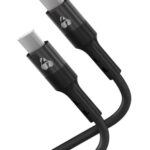 POWERTECH καλώδιο USB-C PTR-0163, σιλικόνης, 60W, 480Mbps, 1m, μαύρο - 5210131124369