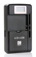 POWERTECH φορτιστής μπαταρίας κινητών QC64 με οθόνη, USB, μαύρος - 5210131086551