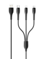 USAMS καλώδιο USB σε USB-C/Lightning/Micro USB US-SJ374, 10W, 1m, μαύρο - 6958444982922