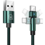 USAMS καλώδιο USB-C σε USB SJ477, περιστρεφόμενο βύσμα, 2A, 1m, πράσινο - 6958444929279