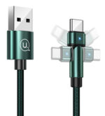USAMS καλώδιο USB-C σε USB SJ477, περιστρεφόμενο βύσμα, 2A, 1m, πράσινο - 6958444929279