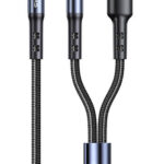 USAMS καλώδιο ήχου 3.5mm σε USB-C & 3.5mm US-SJ555, 1.2m, μαύρο - 6958444977300