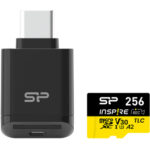 SILICON POWER κάρτα μνήμης microSDXC Inspire με card reader, 256GB, UHS-I U3 A1 V30 - 4713436163718