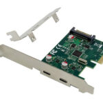 POWERTECH κάρτα επέκτασης PCIe σε 2x USB-C ST614, ASM1142 - 5210131061527