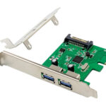 POWERTECH κάρτα επέκτασης PCIe σε 2x USB 3.0 ST624, ASM1042 - 5210131061503