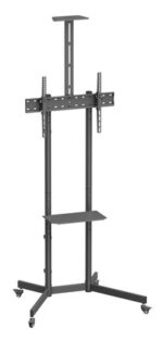 BRATECK βάση τηλεόρασης δαπέδου T1042T, 37-70", έως 45kg, με ράφια & ροδάκια - 5210131128305