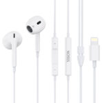 YISON earphones με μικρόφωνο X7, Lightning σύνδεση, Φ14mm, 1.2m, λευκά - 6925146923492