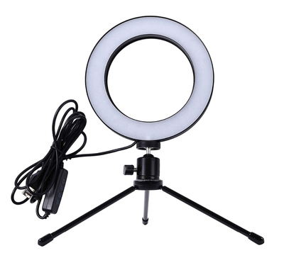 ZD67B Φωτιστικό δαχτυλίδι LED ZD67B με μίνι τρίποδα, Φ 16cm, 12W - 5907621824433 - Image 1