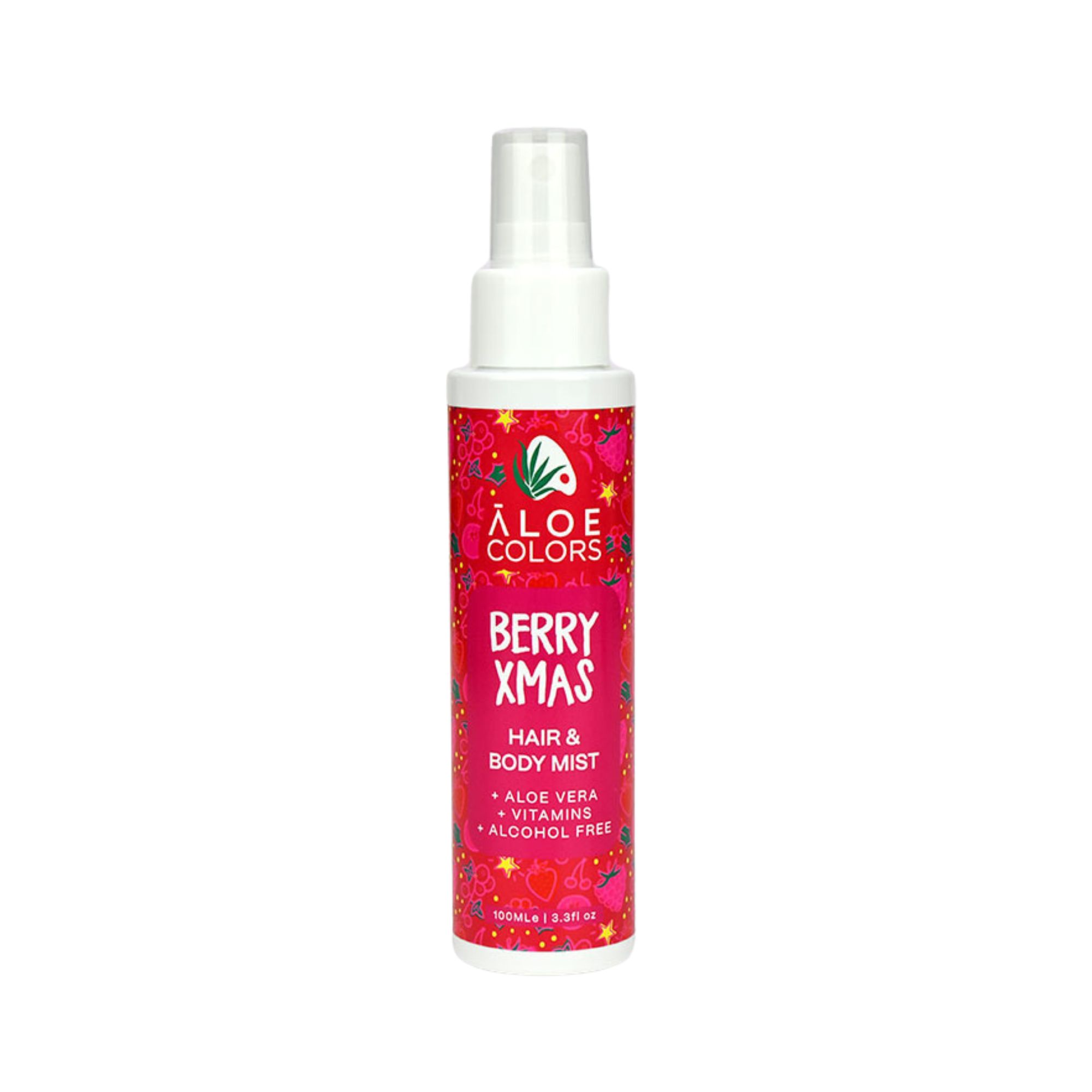 aloe-colors-berry-xmas-hair-body-mist-spray-mallion-somatos-me-aroma-vatomouro-100ml Aloe Colors Berry XMAS Hair & Body Mist Spray Μαλλιών & Σώματος Με Άρωμα Βατόμουρο 100ml - Image 1