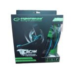 Esperanza Crow (Blue) Over Ear Gaming Headset με σύνδεση 2x3.5mm Μπλε