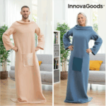 Ολόσωμη Unisex Kουβέρτα με Mανίκια & Tσέπη Faboulazy InnovaGoods 130x170 Εκατοστά Mπέζ - Image 3