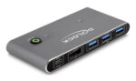 DELOCK DisplayPort KVM switch 18646 με 4x θύρες USB 5Gbps, 8K/30Hz, γκρι - 4043619186464 - Image 2
