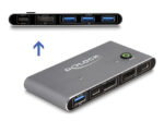 DELOCK DisplayPort KVM switch 18646 με 4x θύρες USB 5Gbps, 8K/30Hz, γκρι - 4043619186464
