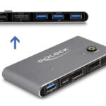 DELOCK DisplayPort KVM switch 18646 με 4x θύρες USB 5Gbps, 8K/30Hz, γκρι - 4043619186464