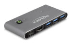 DELOCK HDMI KVM switch 18647 με 4x θύρες USB 5Gbps, 8K/30Hz, γκρι - 4043619186471 - Image 2
