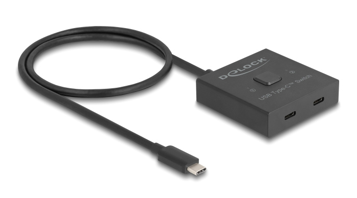 18911 DELOCK USB-C switch 18911, 2 σε 1 bidirectional, 10Gbps, 8K, 100W, μαύρο - 4043619189113 - Image 1