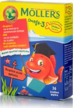 [3-1] Μουρουνέλαιο Moller's Omega 3 για Παιδιά με Γεύση Φράουλα 36 Ζελεδάκια