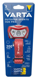 VARTA LED φακός κεφαλής Outdoor Sports H20 Pro, 200lm, IPX4, κόκκινος - 4008496021529 - Image 2