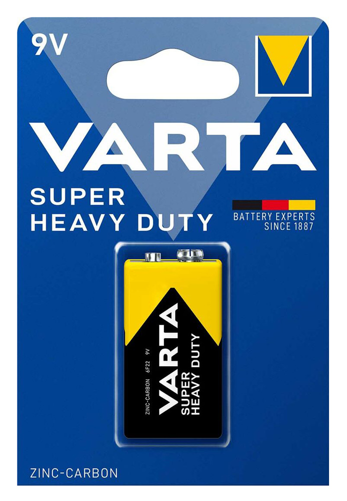 4008496556427 VARTA μπαταρία Zinc Carbon Super Heavy Duty, 9V, 1τμχ - 4008496556427 - Image 1