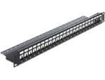 DELOCK keystone patch panel 43277, 19"/1U, 24 ports, μαύρο - 4043619432776
