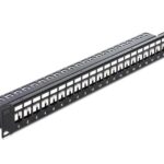DELOCK keystone patch panel 43277, 19"/1U, 24 ports, μαύρο - 4043619432776