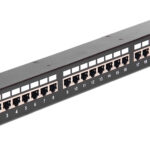 DELOCK patch panel 43295, 19"/1U, CAT 6, 24x coupler RJ45 ports, μαύρο - 4043619432950